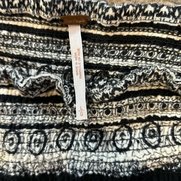 Free People Black and White Wide Leg Pants - Picture 7 of 9